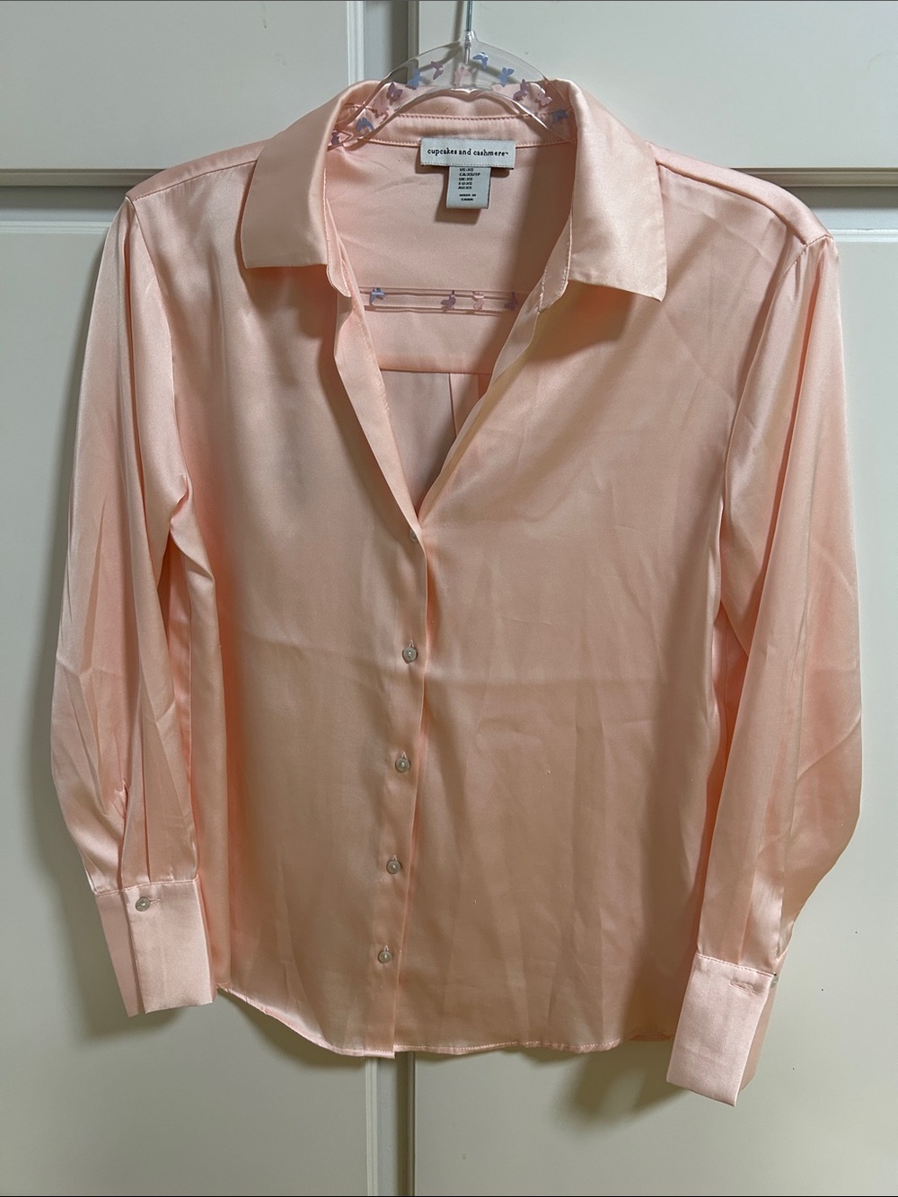 Cupcakes and Cashmere Pink Silky Blouse XS